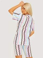 Load image into Gallery viewer, Zig Zag Oversized Top &amp; Shorts Co-ord
