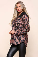 Load image into Gallery viewer, Zip Front Patterned Hoodie
