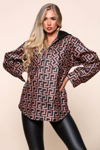 Load image into Gallery viewer, Zip Front Patterned Hoodie
