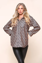 Load image into Gallery viewer, Zip Front Patterned Hoodie
