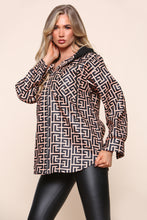 Load image into Gallery viewer, Zip Front Patterned Hoodie
