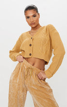 Load image into Gallery viewer, Camel Cable Cropped Cardigan
