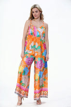 Load image into Gallery viewer, Orange Floral Print Jumpsuit
